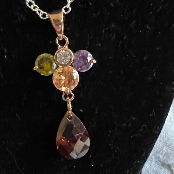 Gemstones Pendant in Rose Gold - Picture 2 of 9